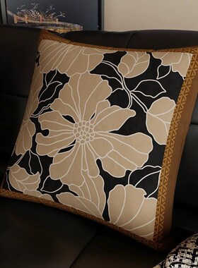 中古风加厚棉质抱枕摆件沙发腰靠枕法式复古枕头套可拆洗床头靠枕