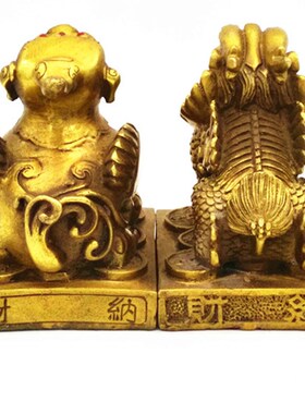 纯铜貔貅摆件黄铜底坐貔貅一对皮休单角双角客厅玄关家居开业礼品