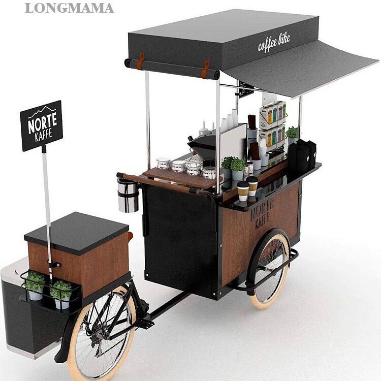 Rideable three-wheeled stall bicycle snack mall Jinjie coffee cart inverted three-wheeled night market movable dining car