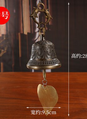 尼泊尔手工艺品做旧风铃挂饰门饰小铃铛铜铃挂件一件寺庙风铃