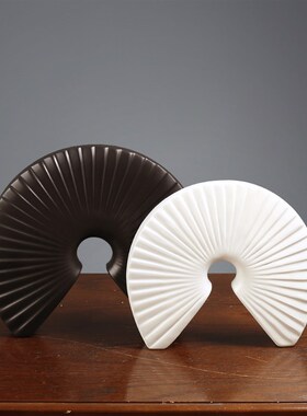 法式奶油风抽象扇形软装高级感小摆件客厅玄关电视柜艺术装饰品