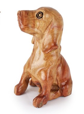 香樟木十二生肖摆件木雕狗猪工艺品招财旺财客厅办公室家居装饰品