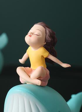 鲸鱼摆件鱼家居装饰品海洋书桌书架高级感家里小众女孩生日小礼物