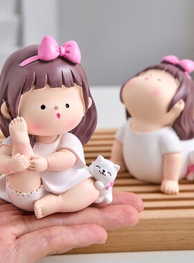 可爱瑜伽女孩办公桌面摆件少女心礼物治愈系小物件女生书桌装饰品