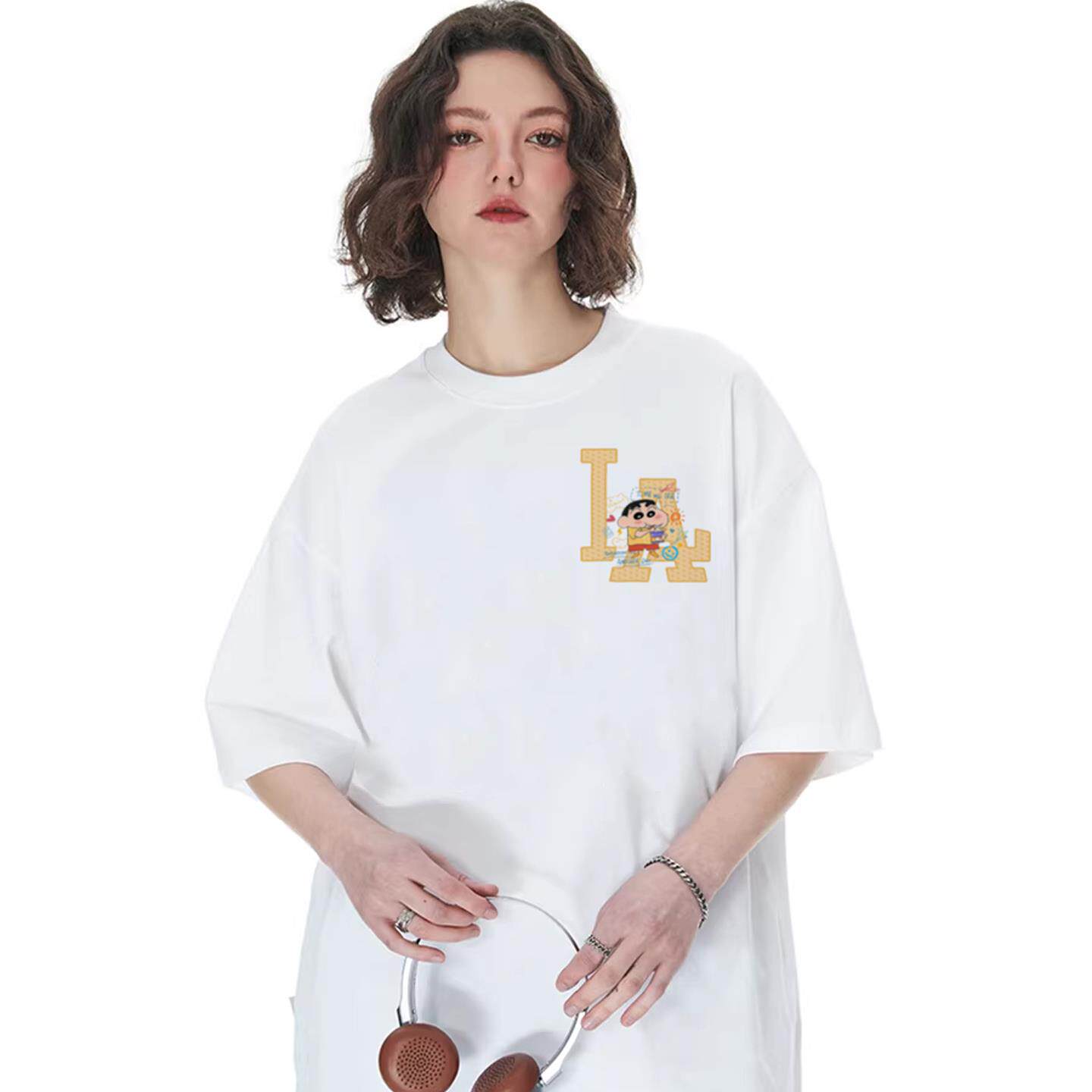 LA2026新款春夏男女同款纯棉宽松潮牌爆款休闲T恤