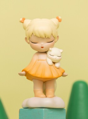 白夜童话七月兔摆件汽车手办少女心桌面小装饰品送女生日新年礼物