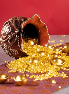 朱炳仁铜 五福聚宝袋 桌面装饰铜摆件聚宝盆开业礼品存钱罐