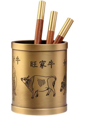 毕业礼物送老师教师节纪念品办公室桌面创意实用订定制铜笔筒摆件