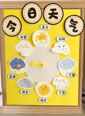 今日日历天气预报墙面饰墙贴幼儿园班级区角布置文化环创装饰材料