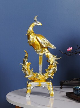 欧式凤凰招财摆件桌面家居装饰品红酒架酒柜电视柜客厅玄关工艺品