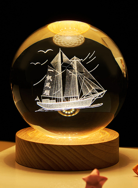 创意毕业礼物送老师同学全班毕业纪念品班级留念发光水晶桌面摆件