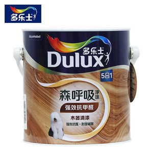 多乐士木器漆水性漆森呼吸抗甲醛家具封闭自清漆白色油漆2.5KG