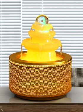 八方来财倒流水摆件时来运转球长循环水小喷泉桌面流水生财风水轮