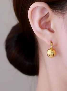 金色圆球耳环女款简约百搭时尚
