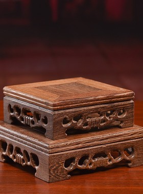 戴玉堂 木底座佛像底座刻字加高供奉家用观音财神摆件垫高底座台