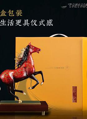 2026马年新款马到成功铜制高档装饰摆件大漆工艺客厅酒柜乔迁礼物