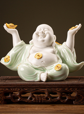 弥勒佛笑佛大肚佛茶宠摆件精品紫砂茶玩茶道配件茶具茶桌装饰摆设