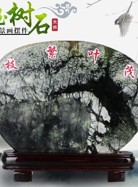 天然玉树石岫玉原石草花石奇石观赏石头摆件工艺品客厅家居装饰品