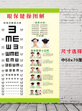 教室视力检查表眼睛保健操标准对数儿童挂图幼儿园学校班级布置墙