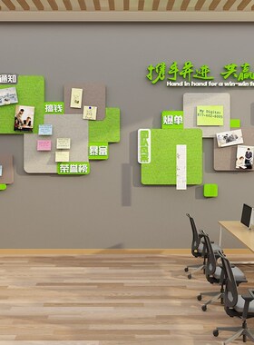 办公室墙面装饰司企业文化背景团队员工风采荣誉展示板照片公告栏