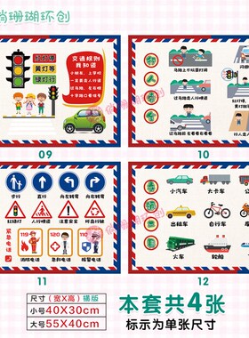 幼儿园汽车主题环创贴纸发展史标志结构交通安全材料墙面布置墙贴