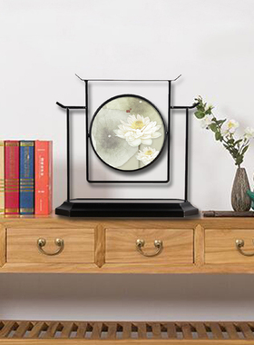 承沁新中式铁艺陶瓷工艺家具家居饰品玄关客厅装饰品摆件禅意摆设