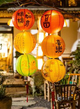 2026新年装饰灯笼立柱摆件吊串挂饰元旦商场民宿门店场景氛围布置