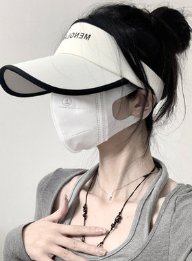 防晒帽子女新款夏季大檐显脸小防紫外线跑步运动鸭舌空顶遮太阳帽