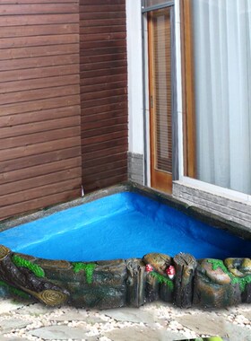 树脂鱼池假山流水喷泉底座大型阳台庭院别墅造景装饰大水池养鱼缸