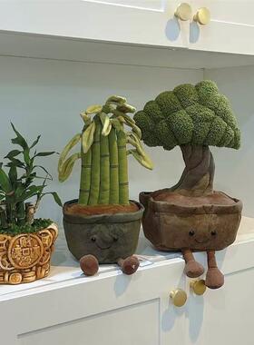 富贵竹迎客松发财树彷真盆栽绿植玩偶乔迁新家装饰品摆件暖房礼物