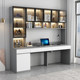 Double desk home computer desk bedroom desktop student writing desk light luxury bookshelf integrated solid wood study desk