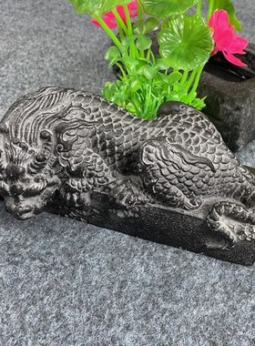 新款镇水兽鱼缸卧龙镇宅鱼缸造景霸气国风玄关摆件招财仿古吸水兽