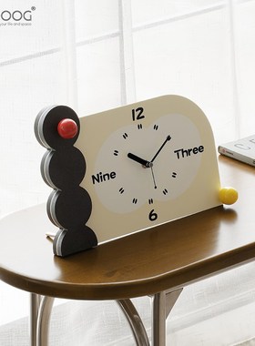 EMITDOOG入户玄关时钟装饰摆件客厅桌面电视柜钟表摆放式家居饰品