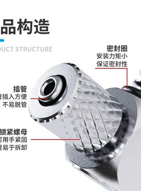 气管快速接头气动气缸微型快拧迷你宝塔PC直通PL弯头配件3/4/6-M5