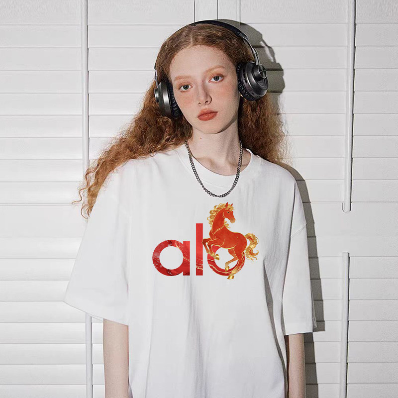 AIO重磅夏季高档印花短袖美式运动情侣同款240g纯棉时尚T恤成人