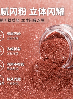 措措同款sheglam欧美妆四件套口红唇釉闪粉爆闪亮片蹦迪唇线