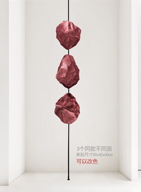 彷真石头造景悬空吊挂直杆固定杆创意展厅酒店画廊假石头软装摆件