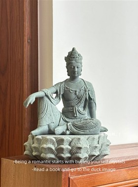 不羁而豁达 水中之月 水月观音阳台盆景装饰造景桌面摆件礼物
