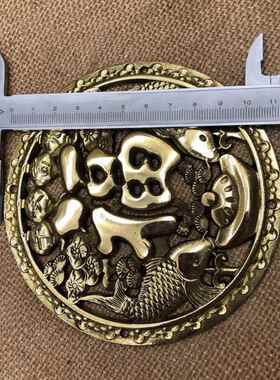 铜器纯铜牌黄铜牌福牌元宝进宝镂空牌挂牌挂件工艺摆饰家居饰品