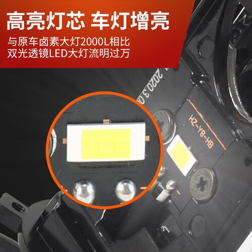 H4带透镜远近一体双光汽车led大灯踏板摩托车24V货车激光灯泡改装 - 图2