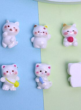 新款可爱立体小猫咪diy树脂小摆件车载装饰品桌面钥匙扣挂件配件
