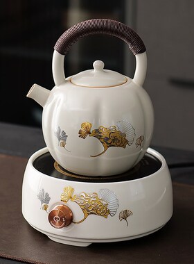 电陶炉苏打釉陶壶家用煮茶壶烧水壶泡茶煮茶炉明火炉提梁壶侧把壶