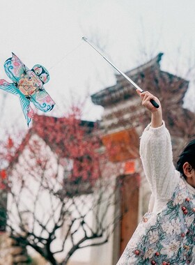 王的手创 非遗手工潍坊大小风筝摆件纸鸢diy材料包传统沙燕竹骨架