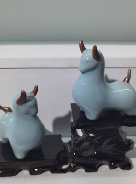 汝瓷摆件茶具茶宠办公室桌面装饰家居装饰创意摆件高档礼物