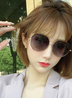 2021年新款女士潮防晒太阳镜夏防紫外线开车大脸墨镜海边近视眼镜