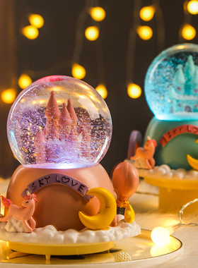 水晶球摆件音乐盒八音盒送女孩生日礼物闺蜜朋友女友创意圣诞礼品