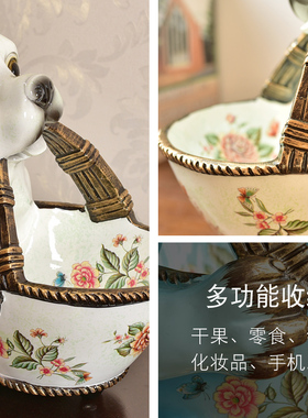 招财狗狗钥匙收纳玄关摆件家居饰品入户门口美式客厅装饰乔迁礼物