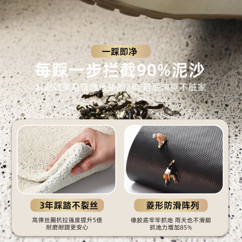 丝圈小花入户门地垫家用可裁剪玄关脚垫防水耐磨防滑进门口脚垫子 - 图0