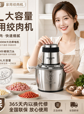 家用电动绞肉机不锈钢多功能搅拌机料理机碎肉辅食小型