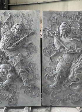 石雕门神浮雕秦叔宝壁画像定制青石汉白玉人物立体画门口镇宅装饰